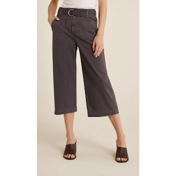 Anthropologie Cloth & Stone Women's Pants Wide Leg Adjustable Belt 31 Brown - Picture 1 of 4